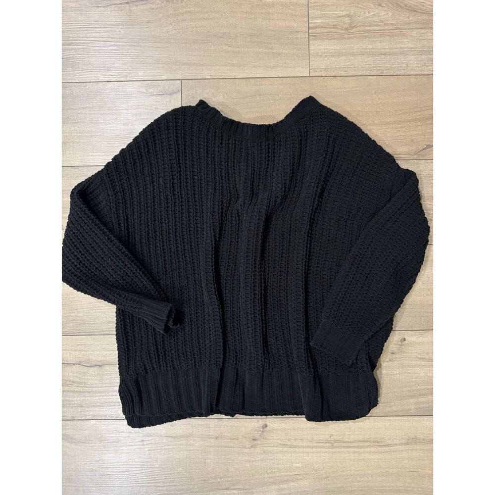 American Eagle Outfitters Women's Long Sleeve Black Knit Cable Sweater Small S